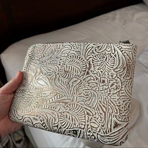 Patricia Nash metallic tooled forest Cassini Wristlet